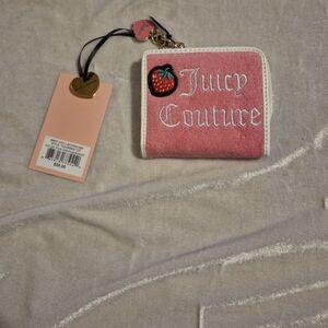 Juicy Couture Sweet Juicy Zip Card Case Pink Lemonade/Angel With Strawberry